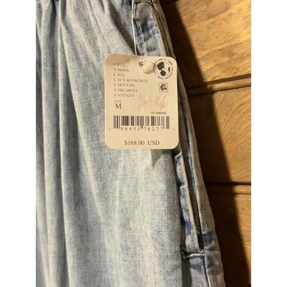 Free People Out Of Office Women’s Wide Leg Cargo Jeans Size M Comfort Boho - Picture 7 of 15